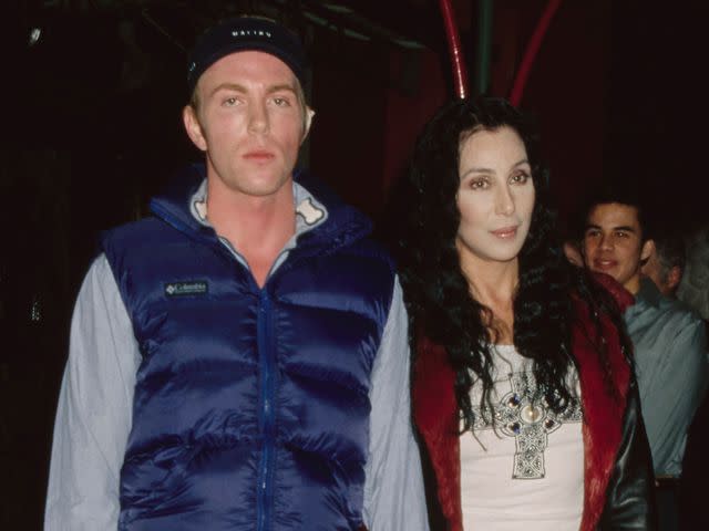 <p>Vinnie Zuffante/Michael Ochs Archives/Getty</p> Elijah Blue Allman and Cher in Westwood in March 2001