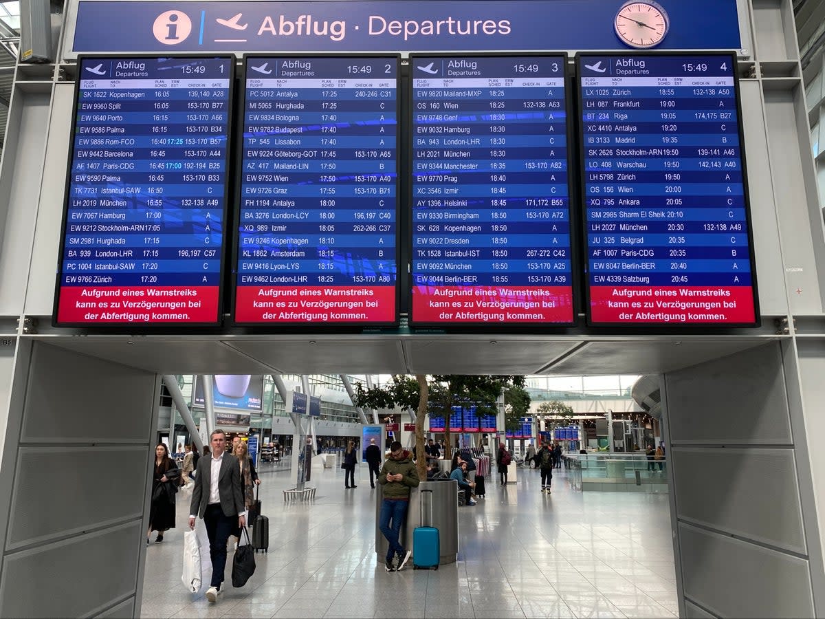 Departing soon? Dusseldorf airport in Germany on a day when ground staff went on strike (Simon Calder)