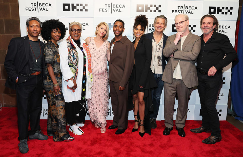 (L-R) Phaldut Sharma, Adia, CCH Pounder, Claire Danes, Jharrel Jerome, Zazie Beetz, Timothy Olyphant, Jim Gaffigan and Dennis Quaid attend the "Full Circle" premiere during the 2023 Tribeca Festival at BMCC Theater on June 11, 2023 in New York City.