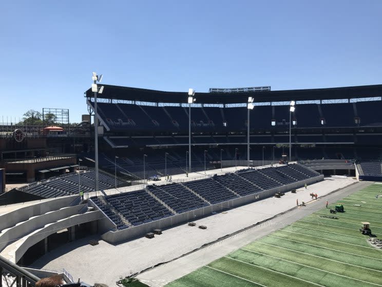 New grandstands constructed in what was right field at Turner Field. (Yahoo Sports)