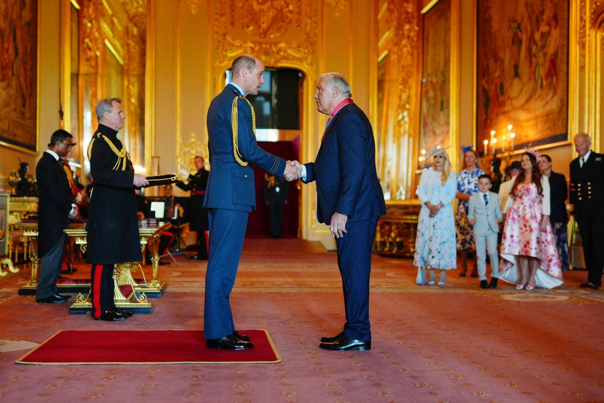 Honoured - Peter Shilton is appointed a CBE by the Prince of Wales at Windsor Castle <i>(Image: Aaron Chown/PA Wire)</i>