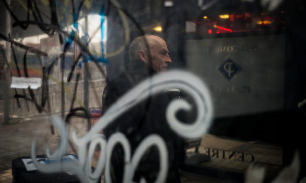 A graffiti covered shopping arcade in February 2015 in Walsall.