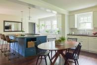 <p>"Painted kitchen islands are an impactful and easy way to liven up a space. This rich blue island anchors the kitchen and creates a sense of balance in an otherwise neutral color palette.” — <a href="https://www.georgiazikasdesign.com/" rel="nofollow noopener" target="_blank" data-ylk="slk:Georgia Zikas, George Zikas Design;elm:context_link;itc:0;sec:content-canvas" class="link "><strong><em>Georgia Zikas, George Zikas Design</em></strong></a></p>