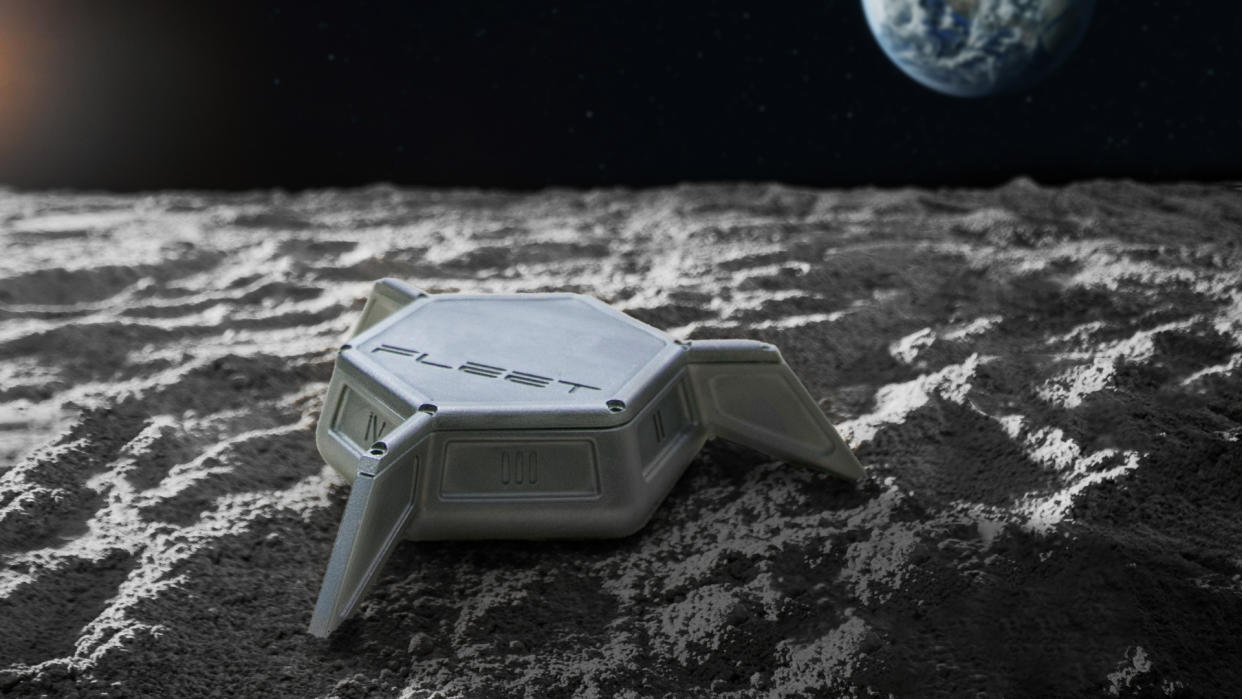  a small hexagonal sensor on the surface of the moon 