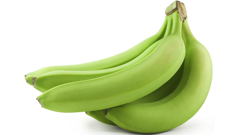 Bunch of green bananas