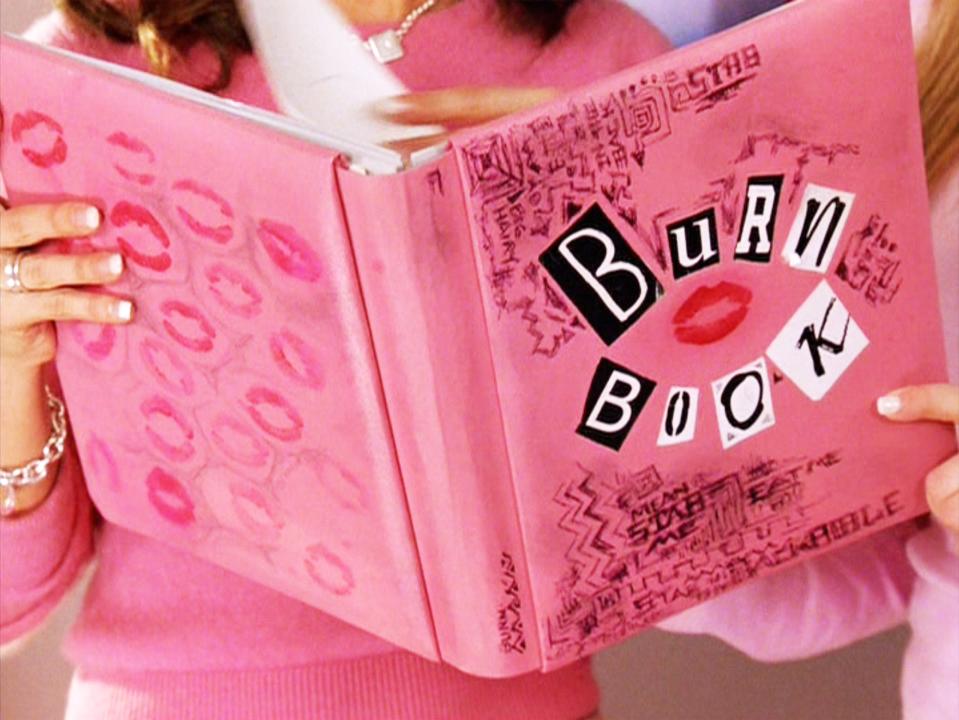 The infamous Burn Book, where Regina and her friends wrote insults about their classmates.