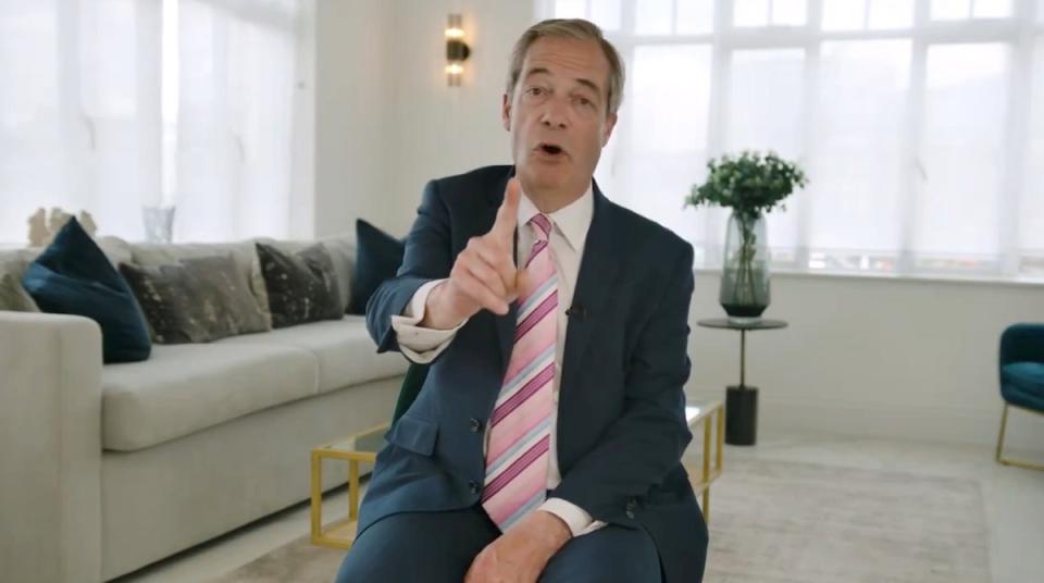 Nigel Farage said he had ‘put in place some preparations to launch next week’ (@Nigel_Farage/Twitter)