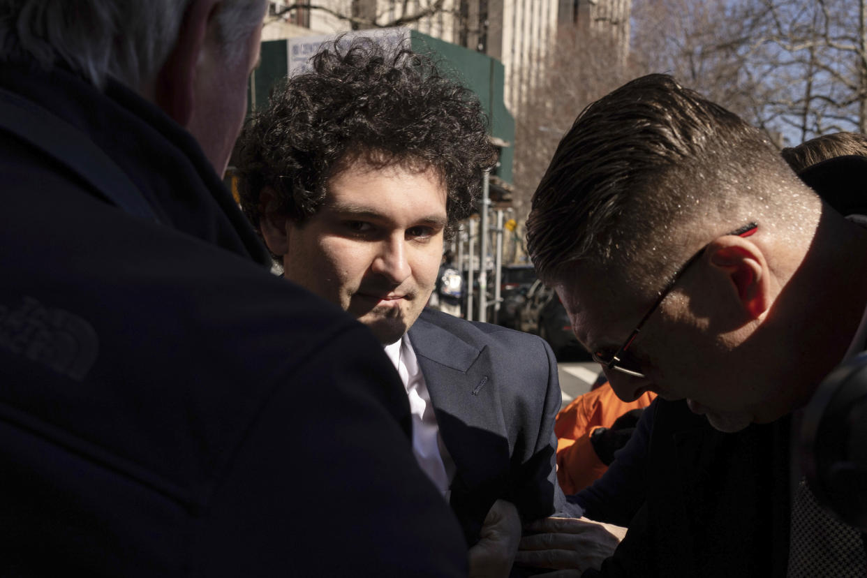 FTX founder Sam Bankman-Fried arrives at court in New York Thursday. (AP Photo/Yuki Iwamura)