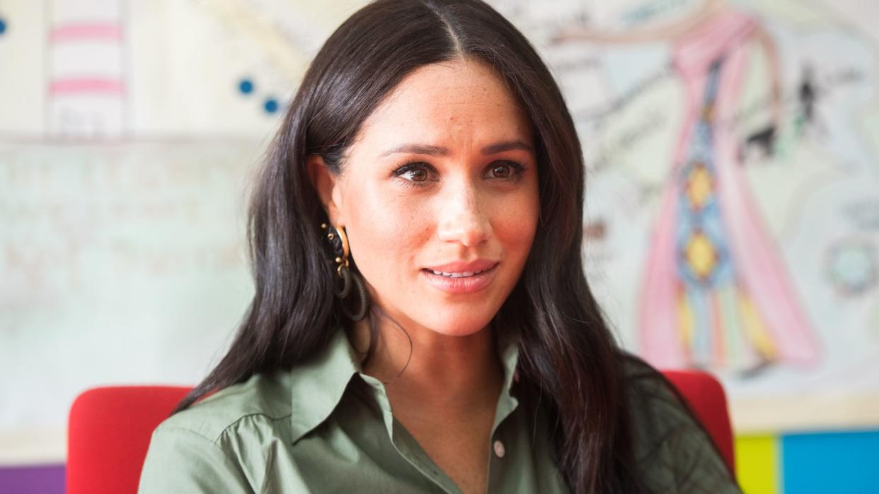 Meghan, Duchess of Sussex joins a conversation to discuss the nature of violence against women and girls while she visits ActionAid during the royal tour of South Africa on October 01, 2019 in Johannesburg, South Africa