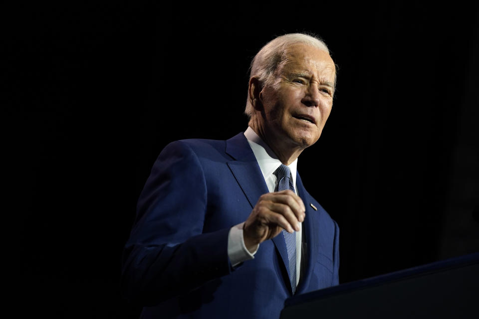 FILE - President Joe Biden speaks on the debt limit during an event at SUNY Westchester Community College, Wednesday, May 10, 2023, in Valhalla, N.Y. (AP Photo/Evan Vucci, File)