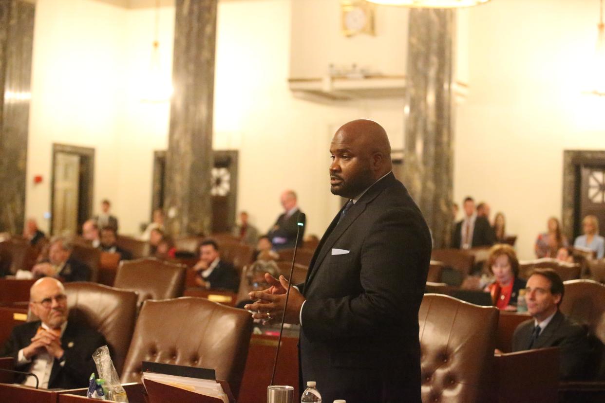 Sen. Elgie Sims, D-Chicago, was the Senate Democrats' lead budgeteer in the fiscal year 2024 budget negotiations. The Senate passed two budget bills late on Thursday, May 25, 2023 now heading to the House.