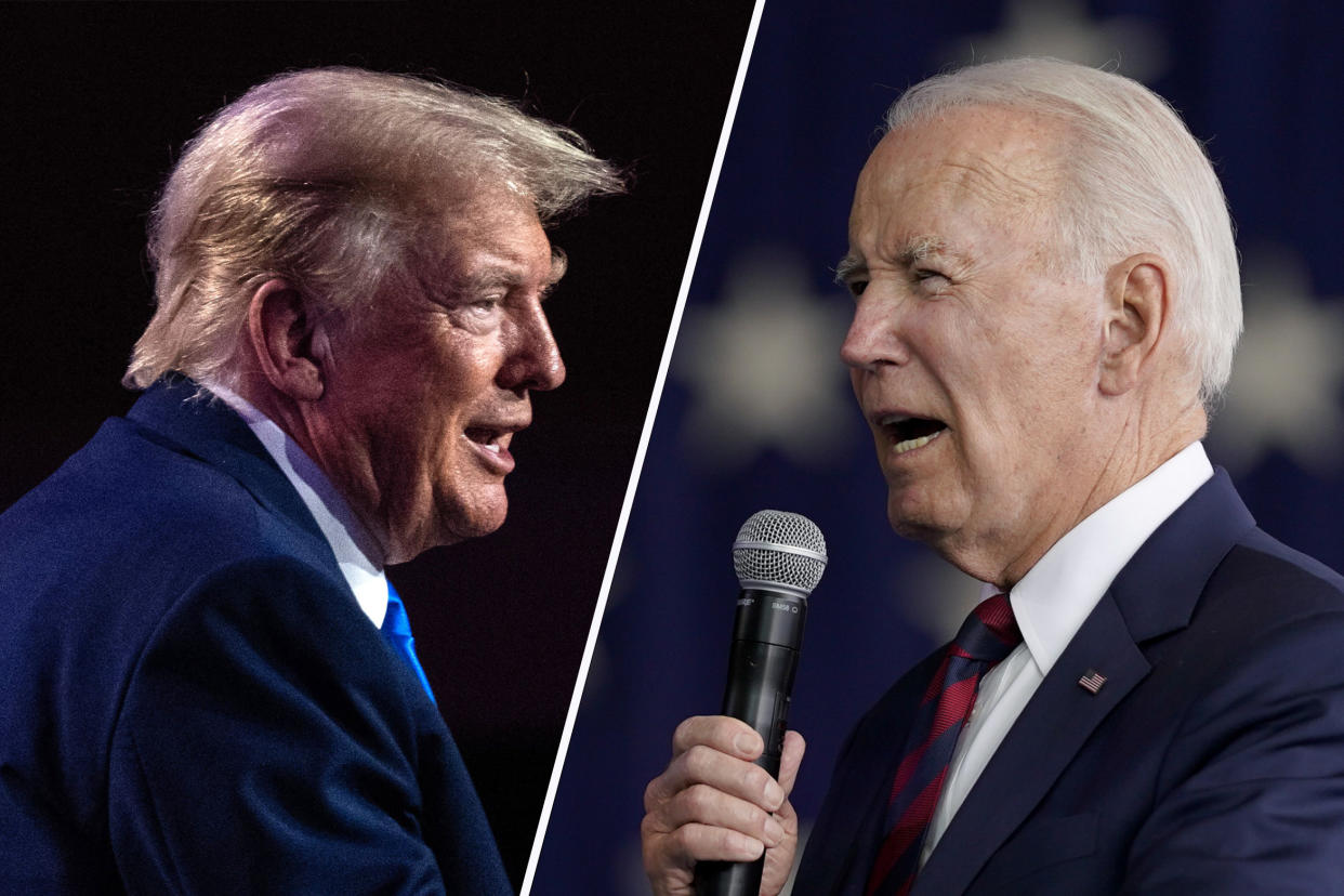 Donald Trump and Joe Biden. (Andrew Caballero-Reynolds/AFP via Getty Images, Evan Vucci/AP