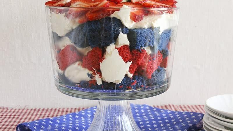 Red, White and Blue Trifle