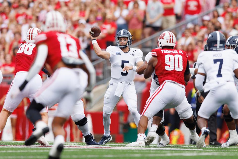 Georgia Southern quarterback Brin Davis, a transfer from Tulsa, leads the Sun Belt in passing yards and is second in touchdown throws. Stopping the Eagles' passing game will be a top task Saturday for Texas State.