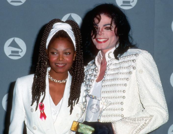 Janet Jackson and Michael Jackson at the 35th Grammy Awards