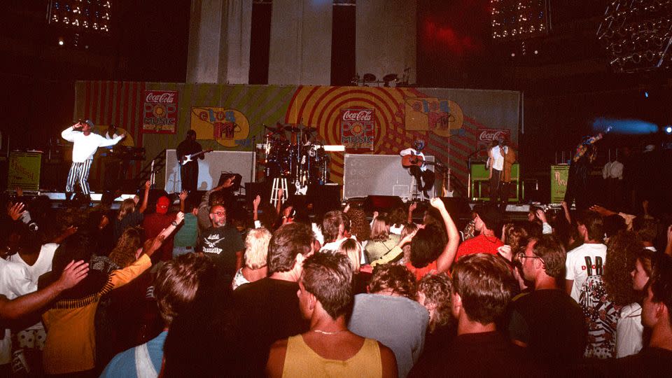 Tony! Toni! Tone! performs in Minnesota in August 1991. - Jim Steinfeldt/Michael Ochs Archives/Getty Images