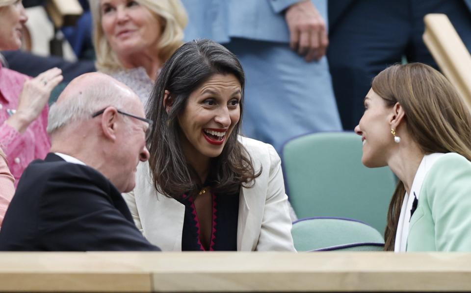 Nazanin Zaghari-Ratcliffe, and Britain&#39;s Catherine, Princess of Wales chat in the Royal Box at Wimbledon