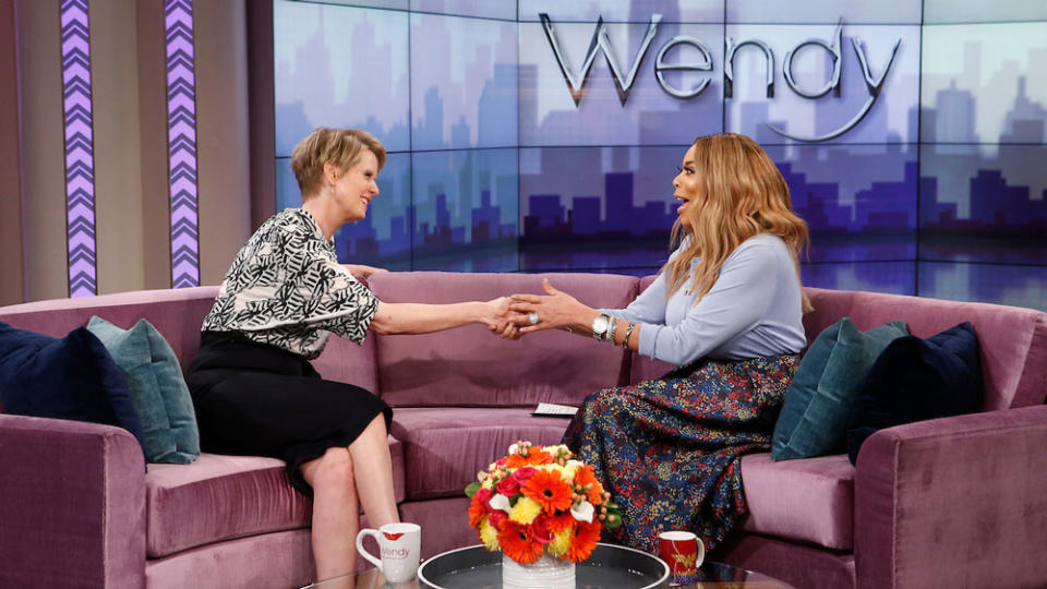 Wendy Williams sits down with Cynthia Nixon in 2018. - Credit: Courtesy of Wendy Williams Show