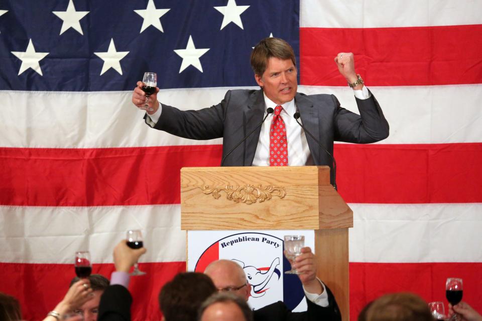 Eric Hovde appeared in 2016 as the Milwaukee County Republican Party hosted a Presidential Dinner at Serb Hall in Milwaukee.