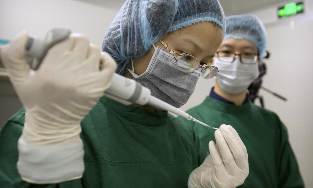Scientists at work in a laboratory in Shenzhen, China