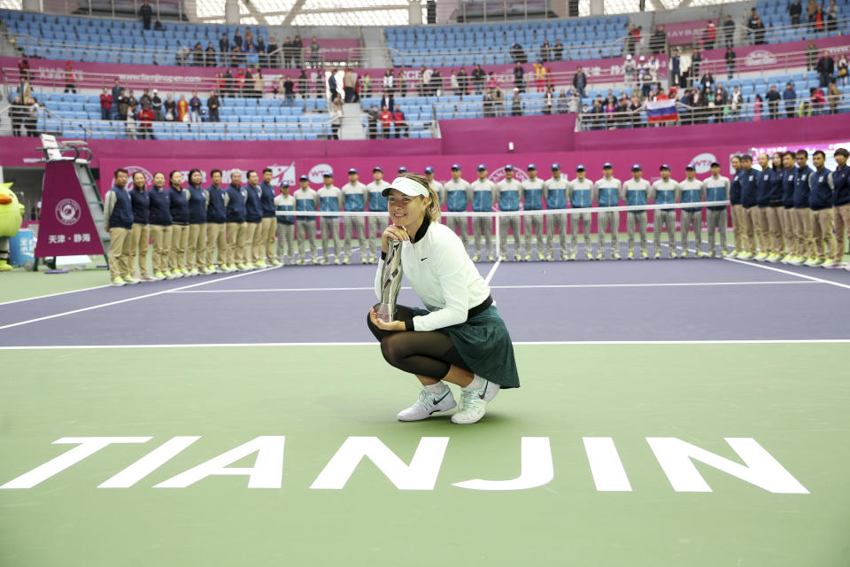 In October, claimed her first title in two years by winning the Tianjin Open. It was the 36th singles title of her career - and the last.