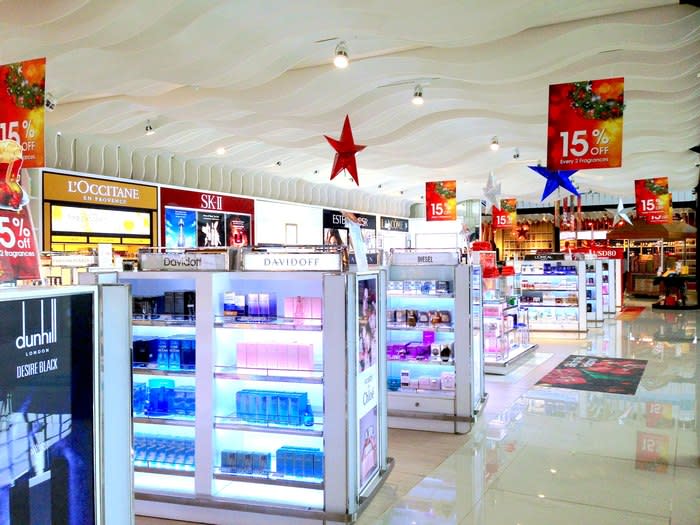 Various items: Surabaya Duty Free sells a variety of items on a par with Singapore’s Changi Airport and other major airports around the world.
