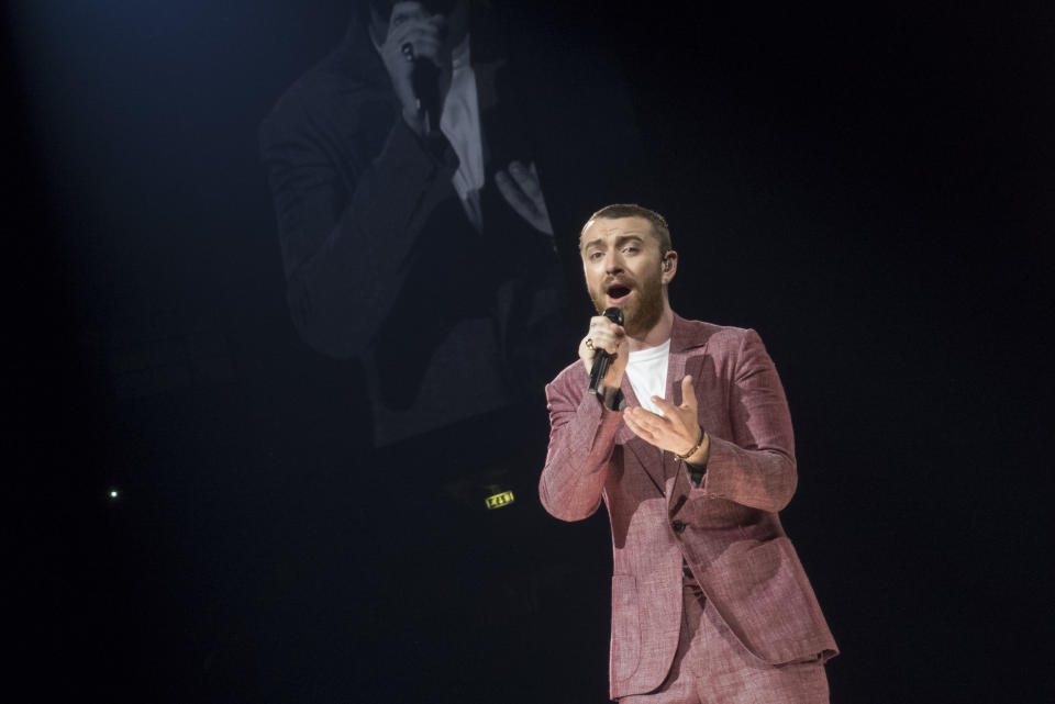 The concert of Sam Smith in the Forum of Assago with the tour "The Thrill of it All World Tour" . Milano, 11 maggio 2018 (Photo by Marco Piraccini/Archivio Marco Piraccini/Mondadori via Getty Images)