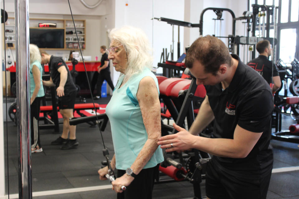 Jo using the gym (Collect/PA Real Life)