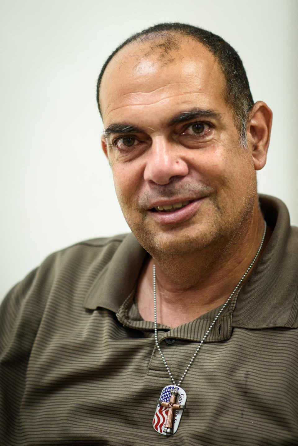 Nelson Montanez, who is homeless, keeps cool in the Cumberland County Headquarters Library during a triple-digit heat index on Thursday, July 27, 2023.