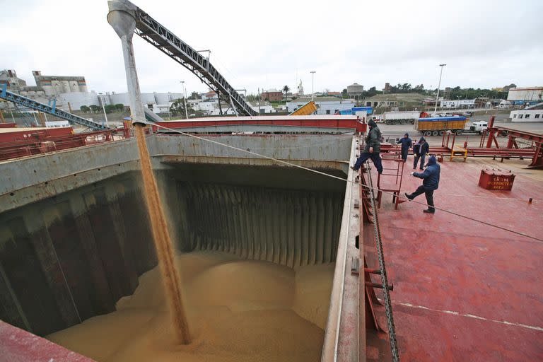 Exportación de cereales, puerto de Quequén