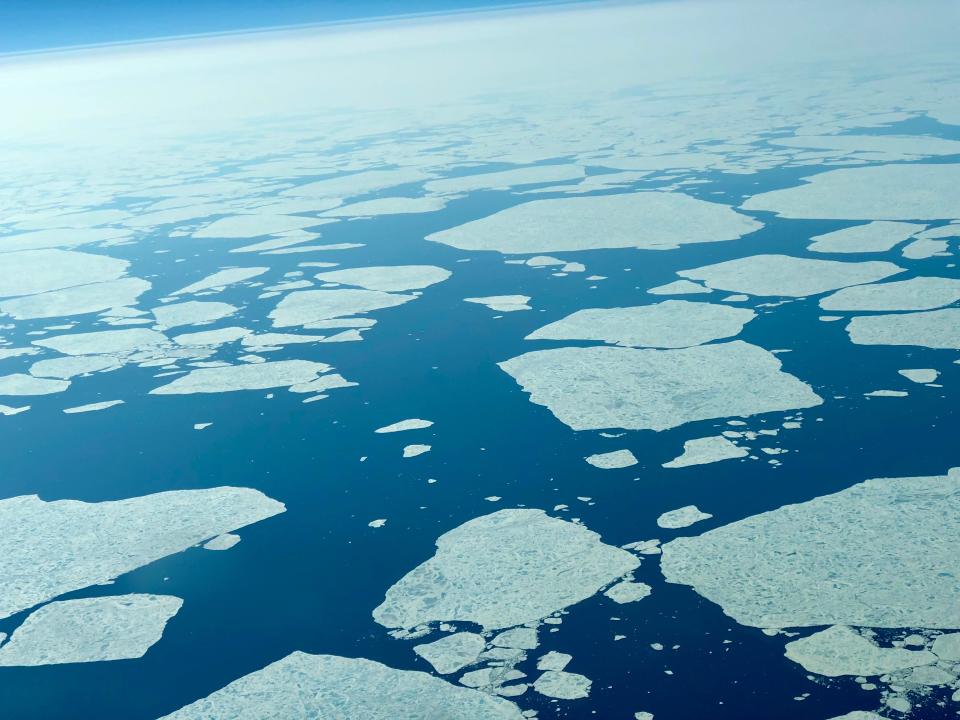 Flying over the Arctic Ocean in June 2019.