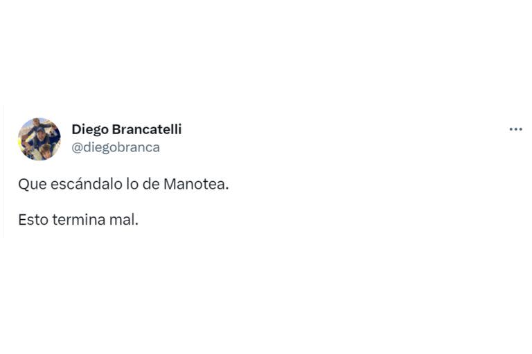 El tuit de Diego Brancatelli contra Santi Maratea