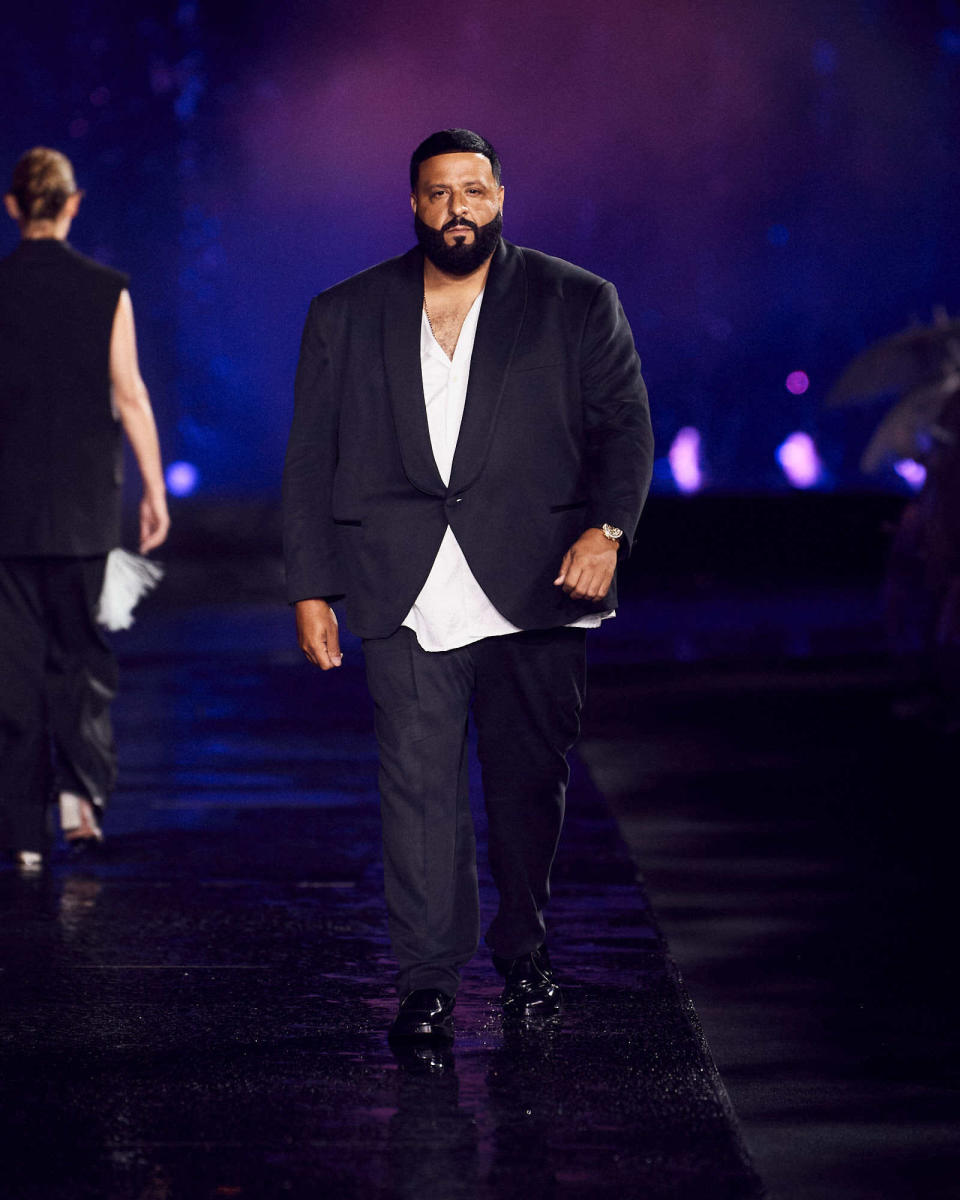 DJ Khaled walked the Boss runway which he described as "slippery."