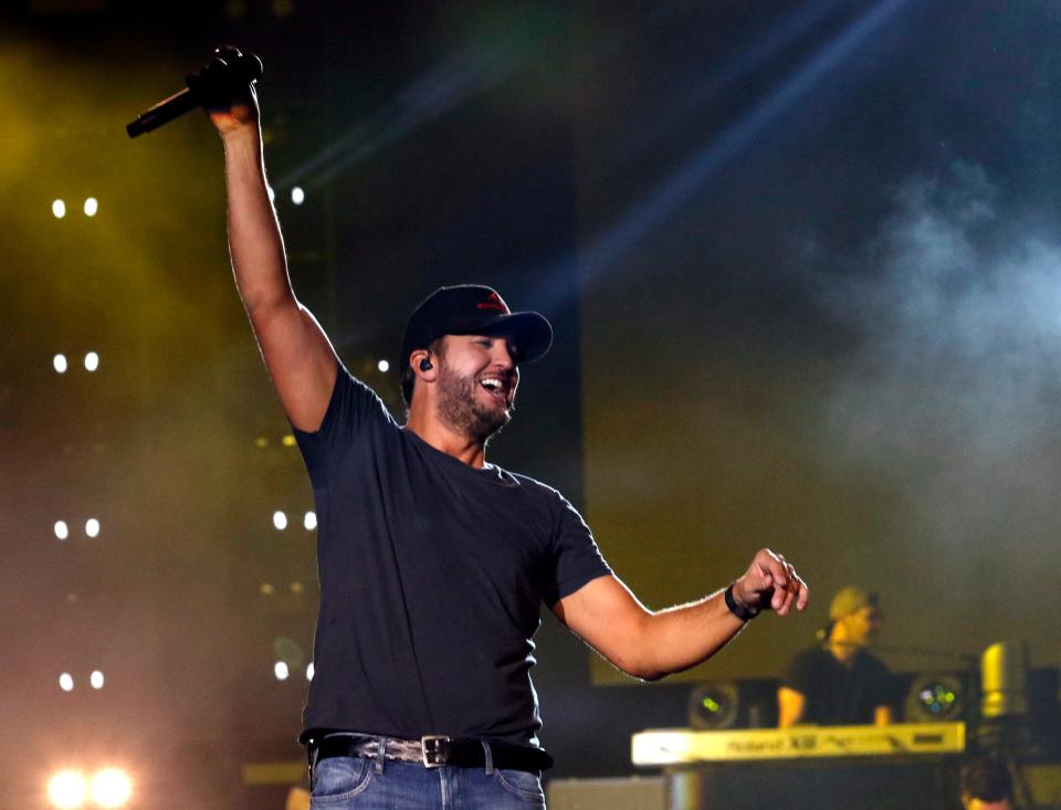 Country music star Luke Bryan performs Saturday night, Sept. 28, 2019, at the Miller Family Farm near Pleasantville in this Eagle-Gazette file photo. He will make this third trip to Fairfield County and the Miller farm on Sept. 15.