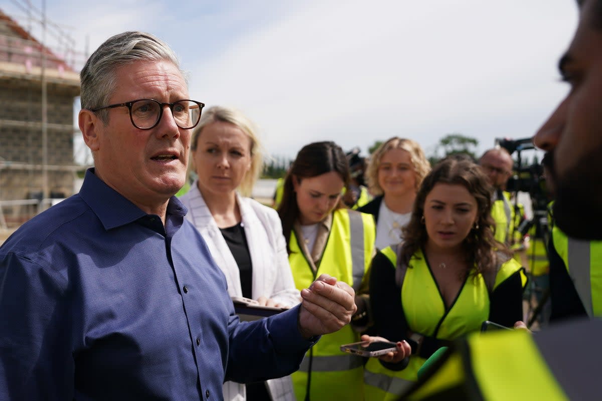 Sir Keir Starmer visiting a Persimmon Homes development on June 20 during the election campaign (Getty Images)