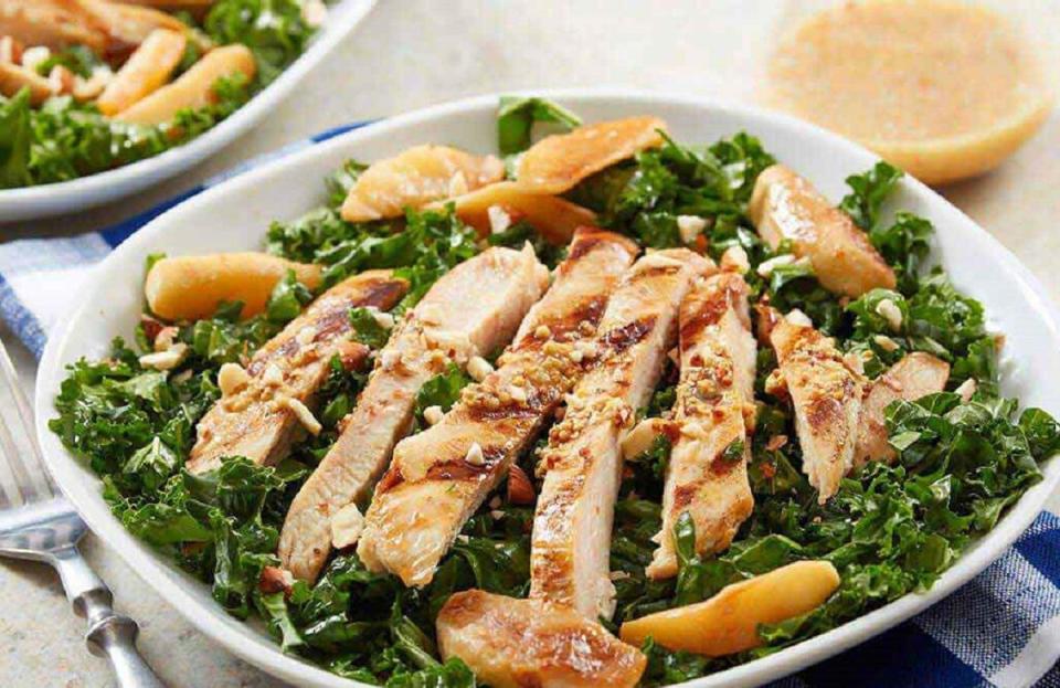 Hard Apple Cider-Glazed Chicken Kale Salad