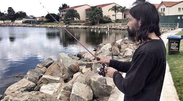 Ryan Francis returns to West Lakes to cast a line. Photo: 7News.