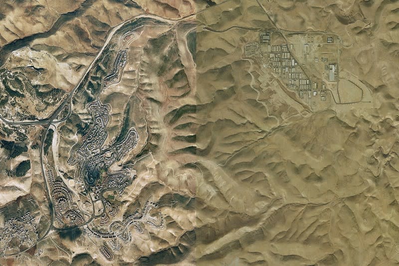 FILE PHOTO: An aerial view shows the Israeli settlement of Maale Adumim in the occupied West Bank as seen in 1997 and obtained by Reuters from "Peace Now\