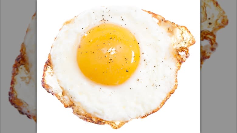 overheard shot of fried egg