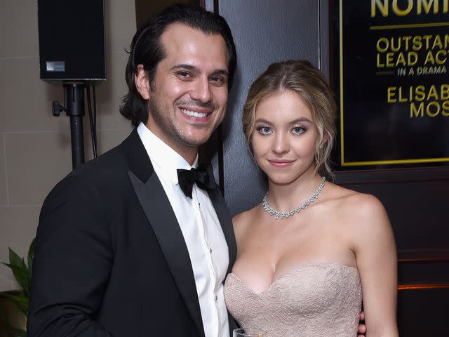 <p>Presley Ann/Getty</p> Sydney Sweeney and Jonathan Davino attend Hulu's 2018 Emmy Party at Nomad Hotel Los Angeles on September 17, 2018.