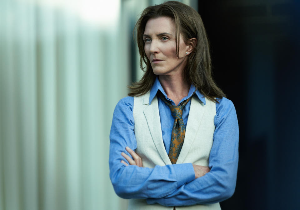 Michelle Fairley as Marian Wallace in Gangs of London S2. (Sky)
