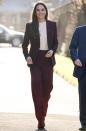 <p>For one of her first engagements of 2023, the Princess of Wales sported her burgundy Roland Mouret suit (first seen during her visit to Boston in December) with a white sweater and simple jewelry to <a href="https://people.com/royals/kate-middleton-royal-reception-england-world-champion-wheelchair-rugby-league-team/" rel="nofollow noopener" target="_blank" data-ylk="slk:celebrate the England Wheelchair Rugby League;elm:context_link;itc:0;sec:content-canvas" class="link ">celebrate the England Wheelchair Rugby League</a>'s World Cup win with a reception at Hampton Court Palace.</p>