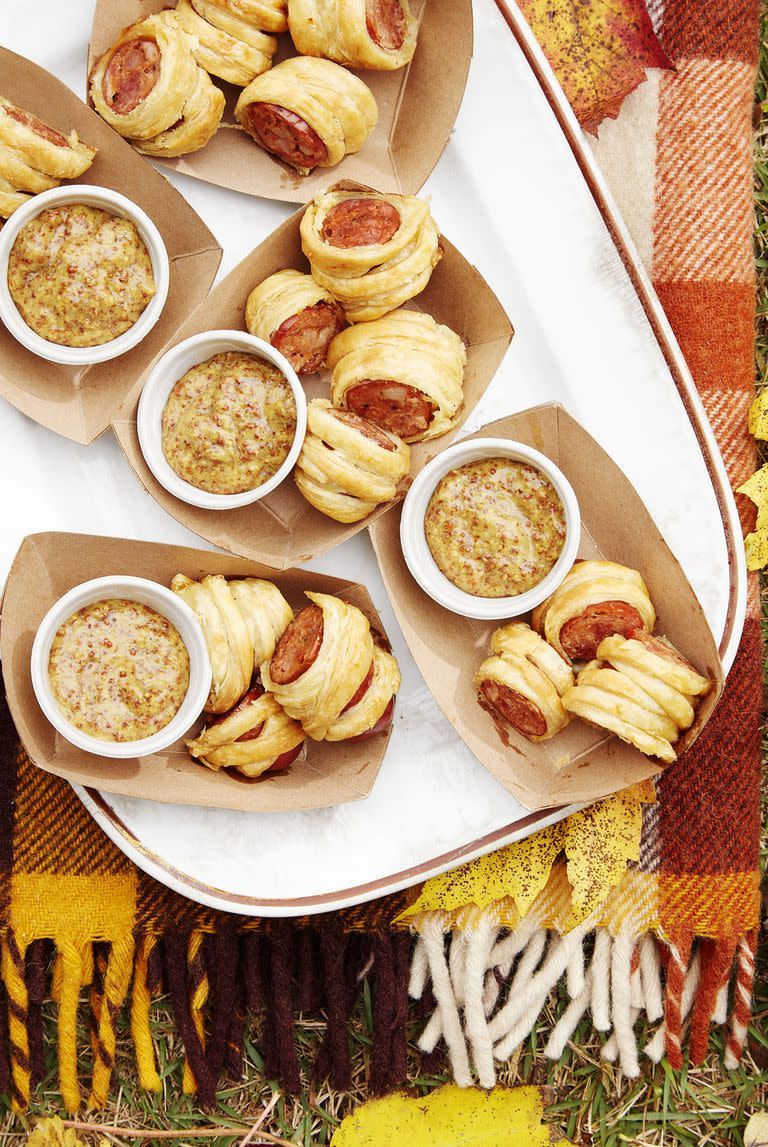 Cajun Sausage Puffs With Bourbon Mustard