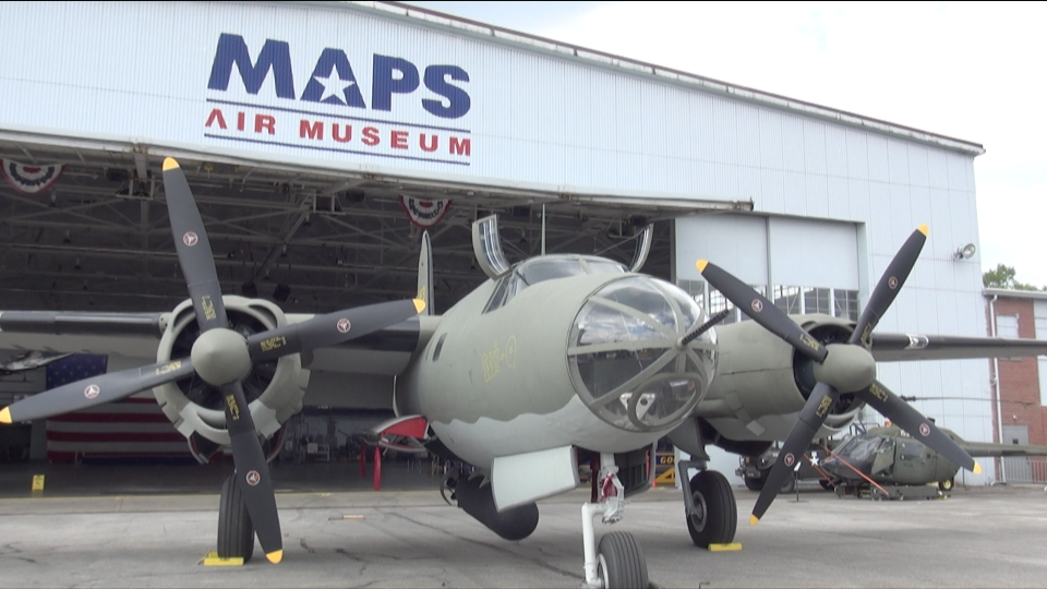 Charly’s Jewel, a B-26 Marauder, sits at its final duty station at the MAPS Air Museum in Green.