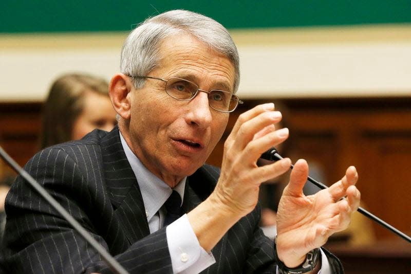 Anthony Fauci, Director of the National Institute of Allergy and Infectious Diseases, testifies about the measles outbreak in the United States before a House Energy and Commerce Oversight and Investigations Subcommittee hearing on Capitol Hill in Washington February 3, 2015. REUTERS/Jim Bourg  