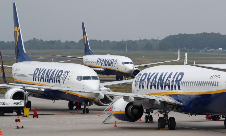 <span>Chief executive Michael O’Leary said Ryanair was negotiating compensation with Boeing for the delivery delays.</span><span>Photograph: Wolfgang Rattay/Reuters</span>