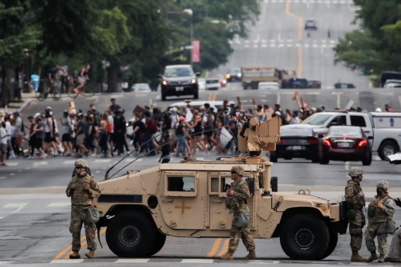 Protest following the death in Minneapolis police custody of George Floyd, in Washington