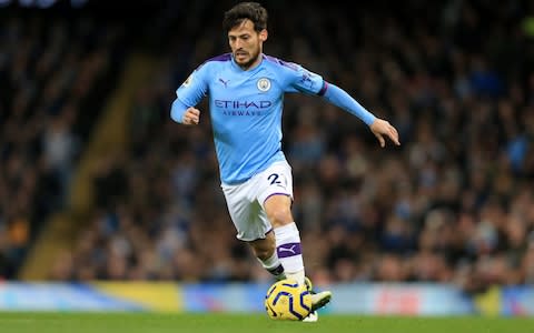 David Silva of Man City in action during the Premier League match between Manchester City and Manchester United - Credit: OFFSIDE