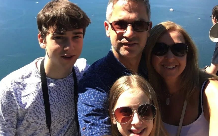 Will Melbourne and his family on holiday