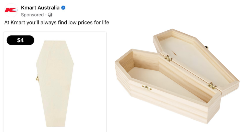 Kmart coffin for Halloween